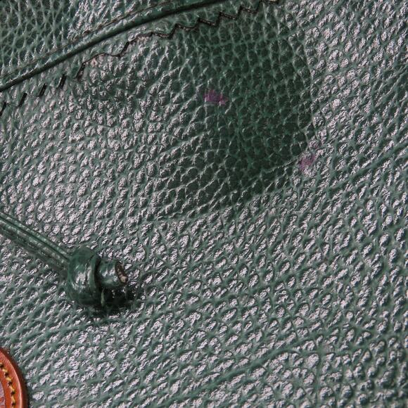 1980s Vintage Dooney & Bourke Forrest Green Leather Drawstring Crossbody Bag - Picture 8 of 10
